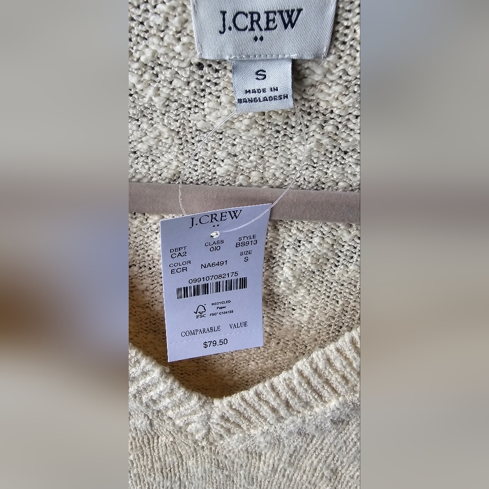NWT J. Crew Factory Women's Cream Sweater - Picture 2 of 5